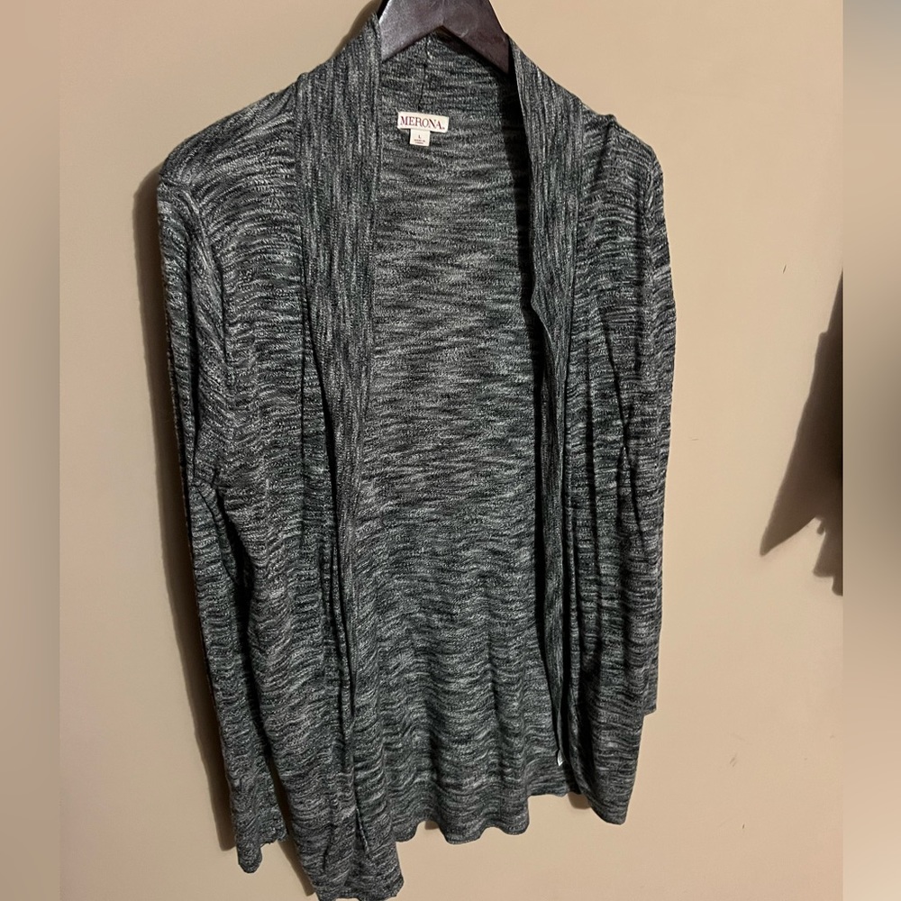 Heather gray open cardigan size L
